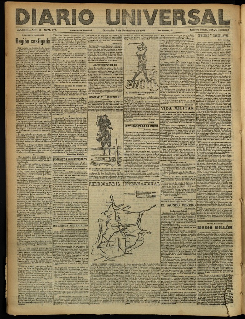Miniatura de Diario Universal del 9 de noviembre de 1904, edición de noche