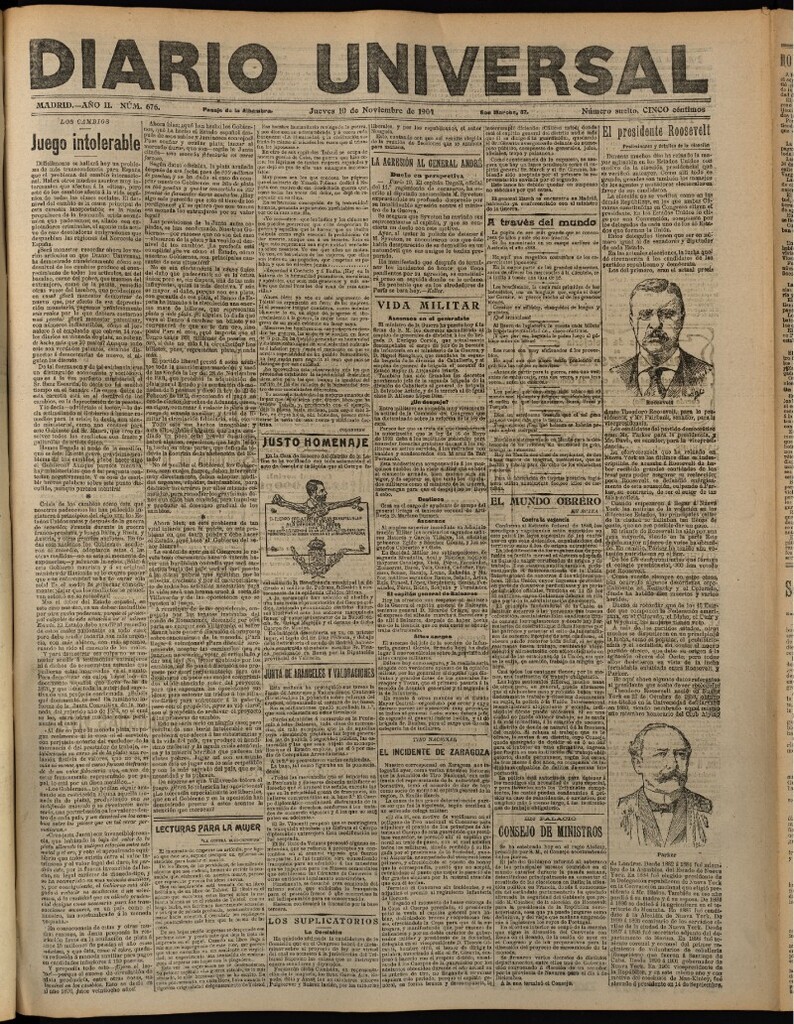 Miniatura de Diario Universal del 10 de noviembre de 1904, edición de tarde