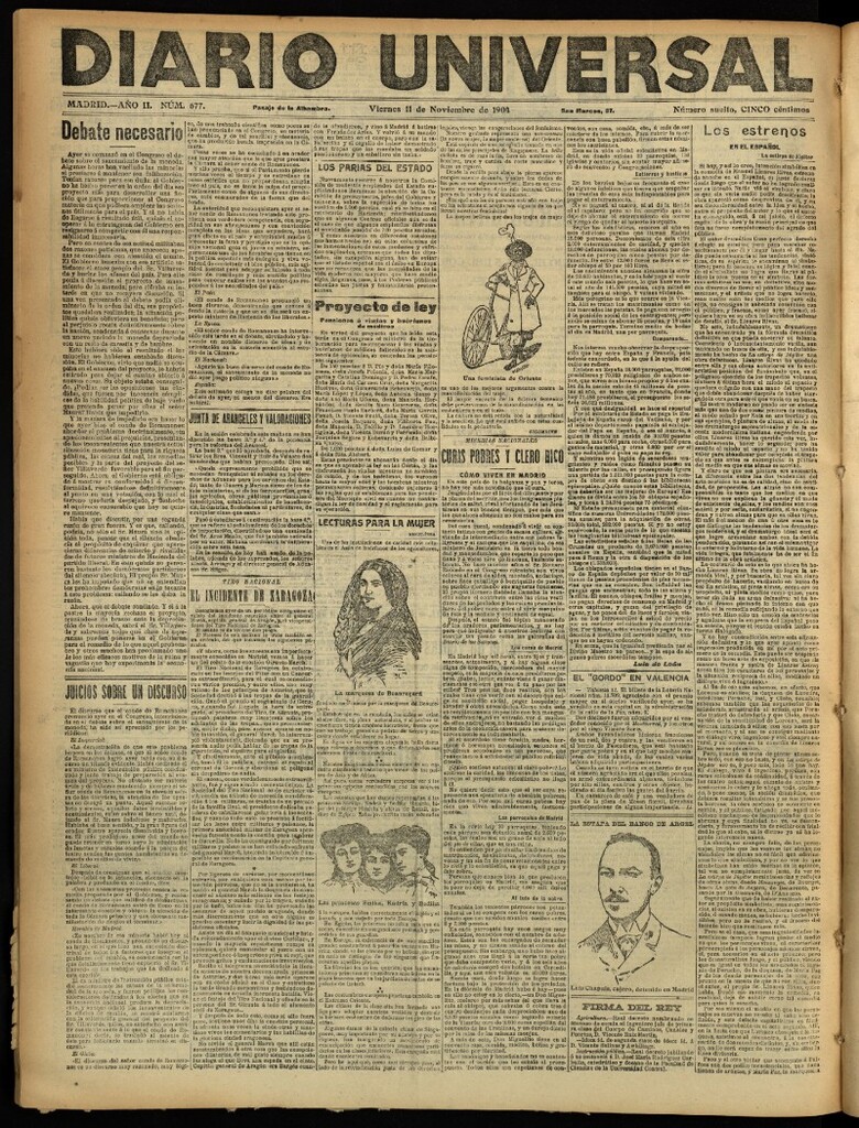 Miniatura de Diario Universal del 11 de noviembre de 1904, edición de noche