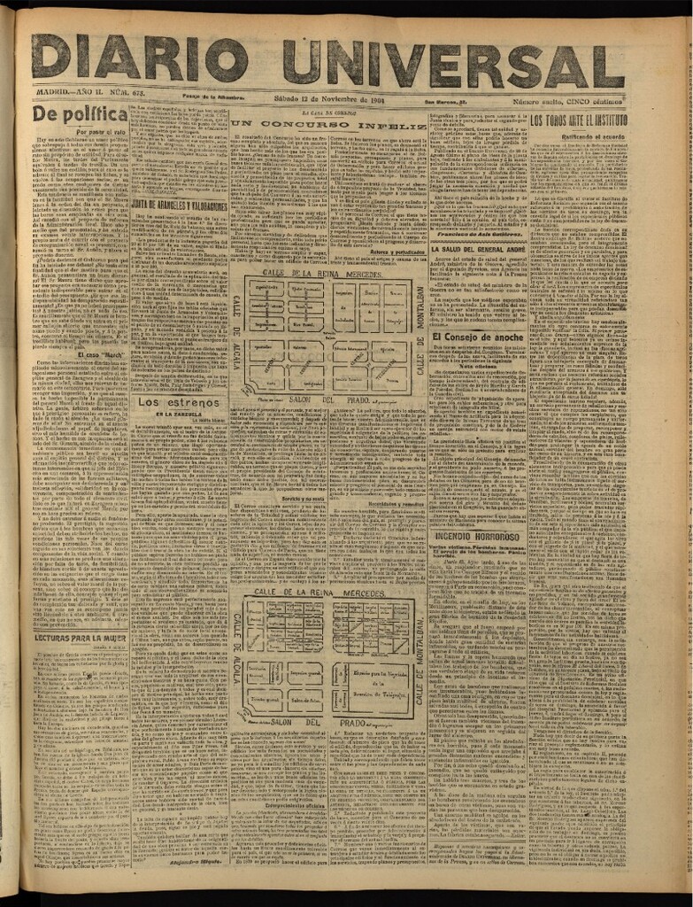 Miniatura de Diario Universal del 12 de noviembre de 1904, edición de tarde