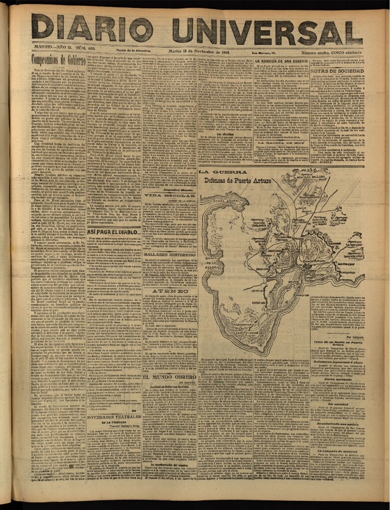 Miniatura de Diario Universal del 15 de noviembre de 1904, edición de tarde