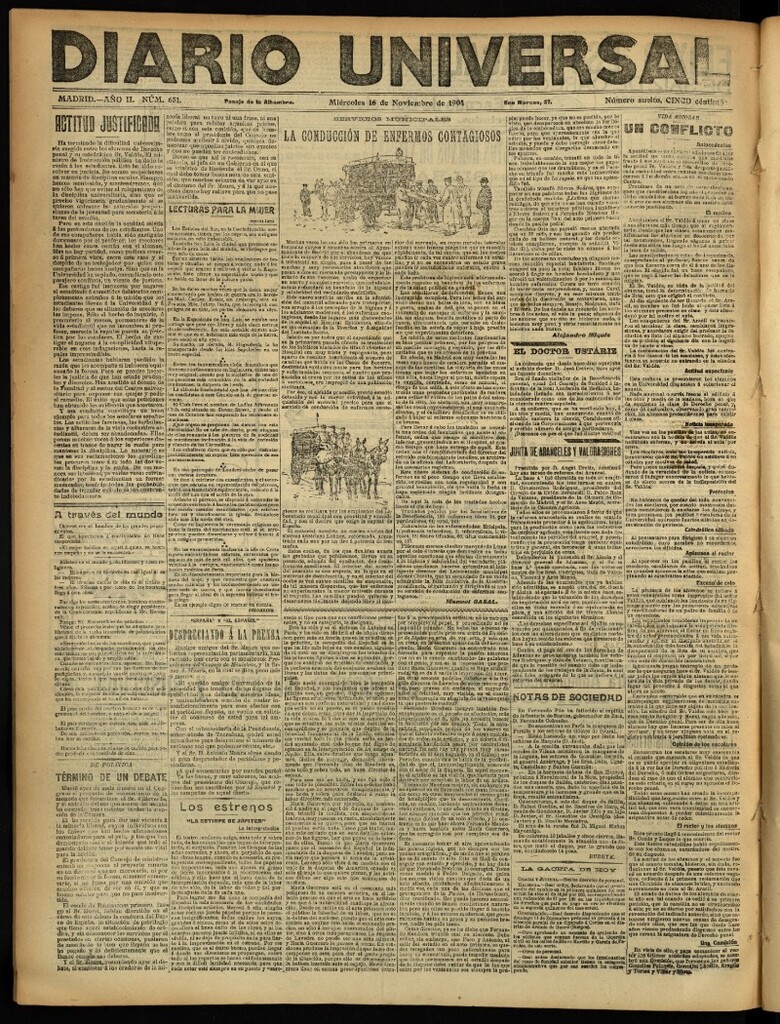 Miniatura de Diario Universal del 16 de noviembre de 1904, edición de noche