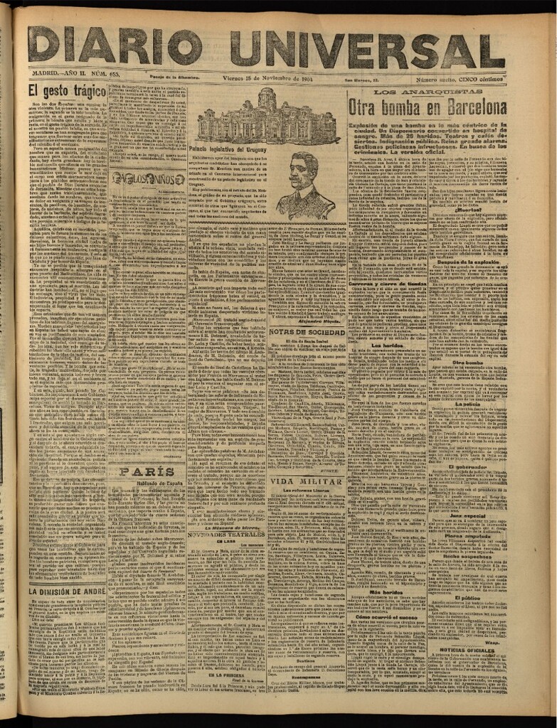 Miniatura de Diario Universal del 18 de noviembre de 1904, edición de tarde