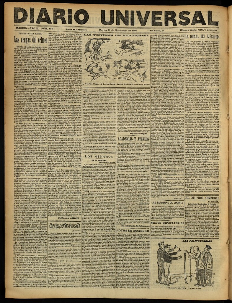 Miniatura de Diario Universal del 22 de noviembre de 1904, edición de noche