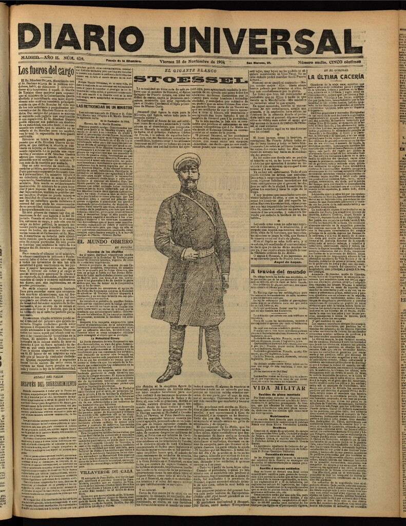 Miniatura de Diario Universal del 25 de noviembre de 1904, edición de tarde