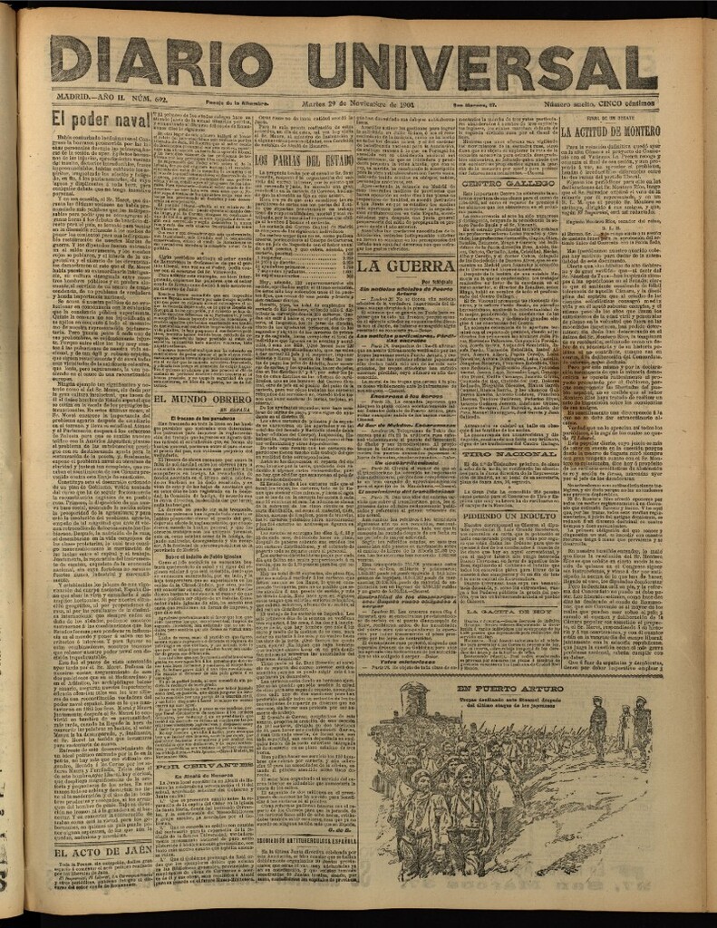 Miniatura de Diario Universal del 29 de noviembre de 1904, edición de tarde