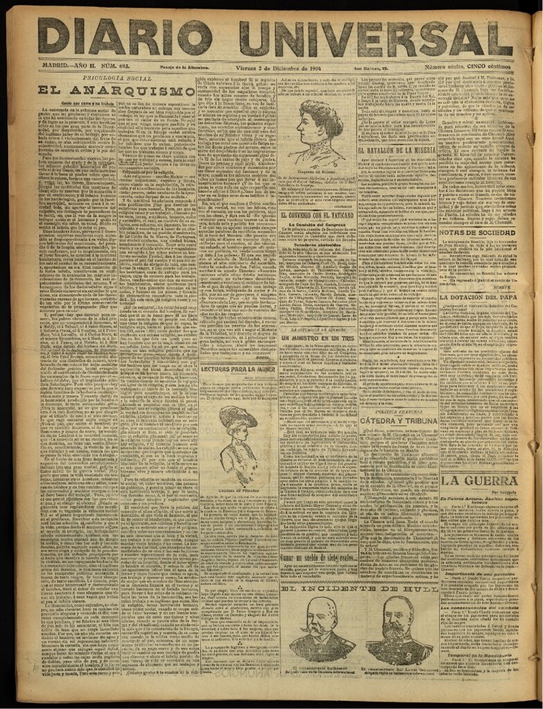 Miniatura de Diario Universal del 2 de diciembre de 1904, edición de noche