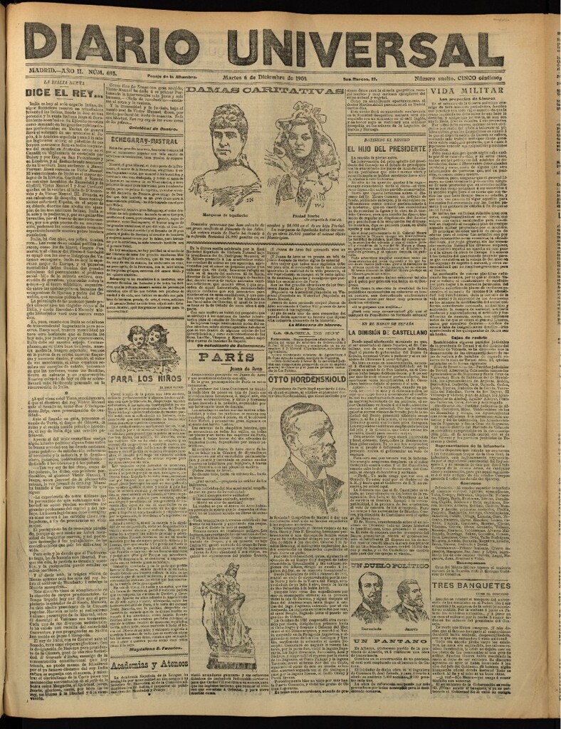 Miniatura de Diario Universal del 6 de diciembre de 1904, edición de tarde