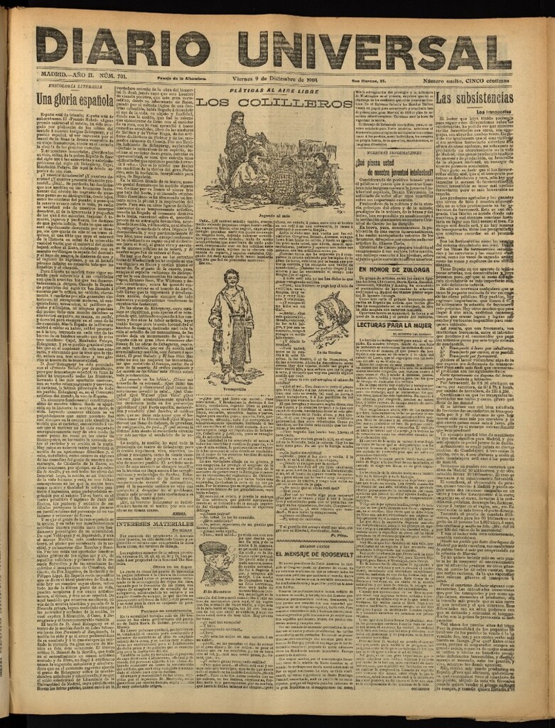 Miniatura de Diario Universal del 9 de diciembre de 1904, edición de tarde