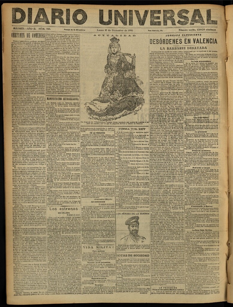 Miniatura de Diario Universal del 12 de diciembre de 1904, edición de noche