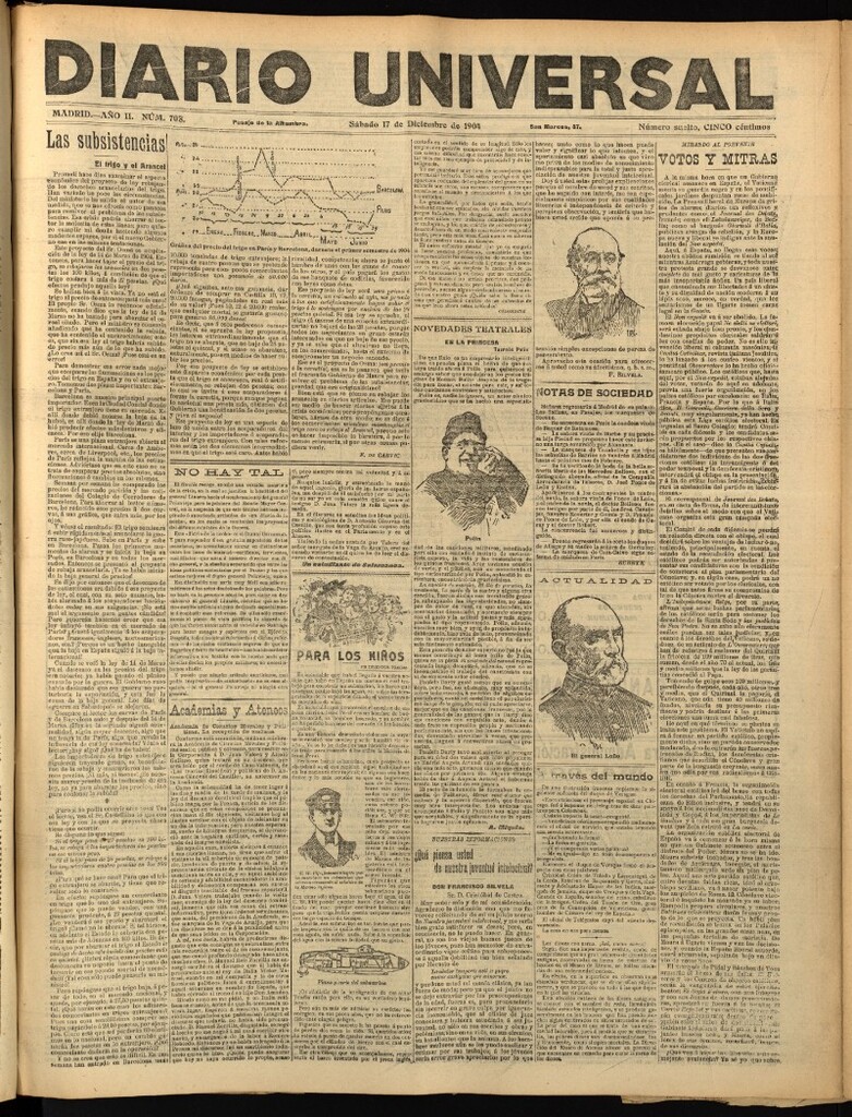Miniatura de Diario Universal del 17 de diciembre de 1904, edición de tarde