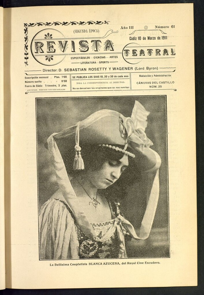 Miniatura de Revista Teatral, Literaria, Científica, de Bellas Artes y Espectáculos. Segunda época Nº 61