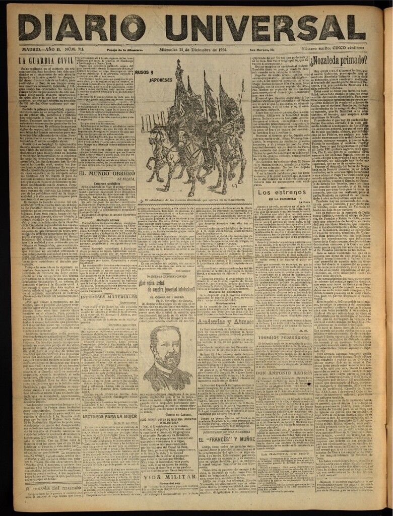 Miniatura de Diario Universal del 21 de diciembre de 1904, edición de noche