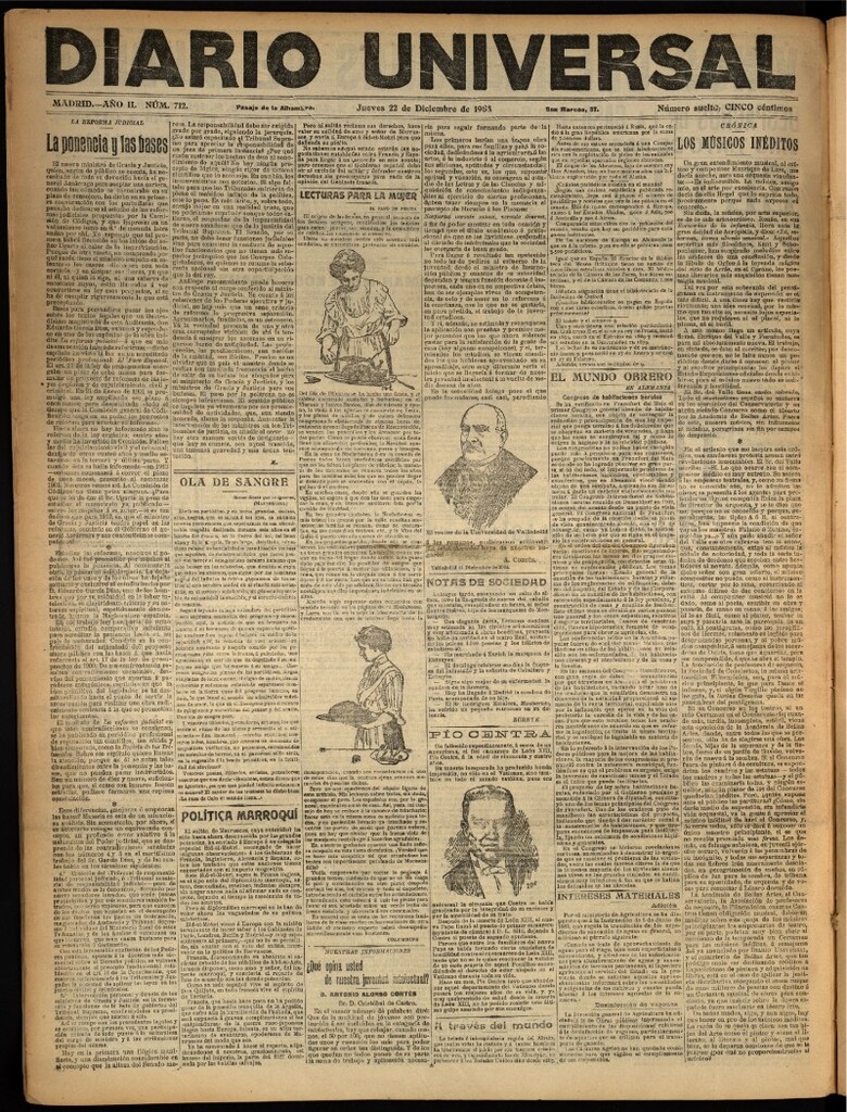 Miniatura de Diario Universal del 22 de diciembre de 1904, edición de noche