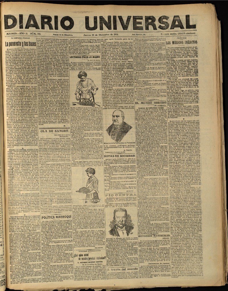 Miniatura de Diario Universal del 22 de diciembre de 1904, edición de tarde