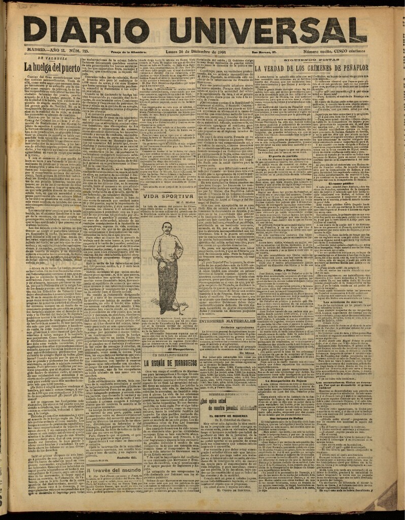 Miniatura de Diario Universal del 26 de diciembre de 1904, edición de tarde