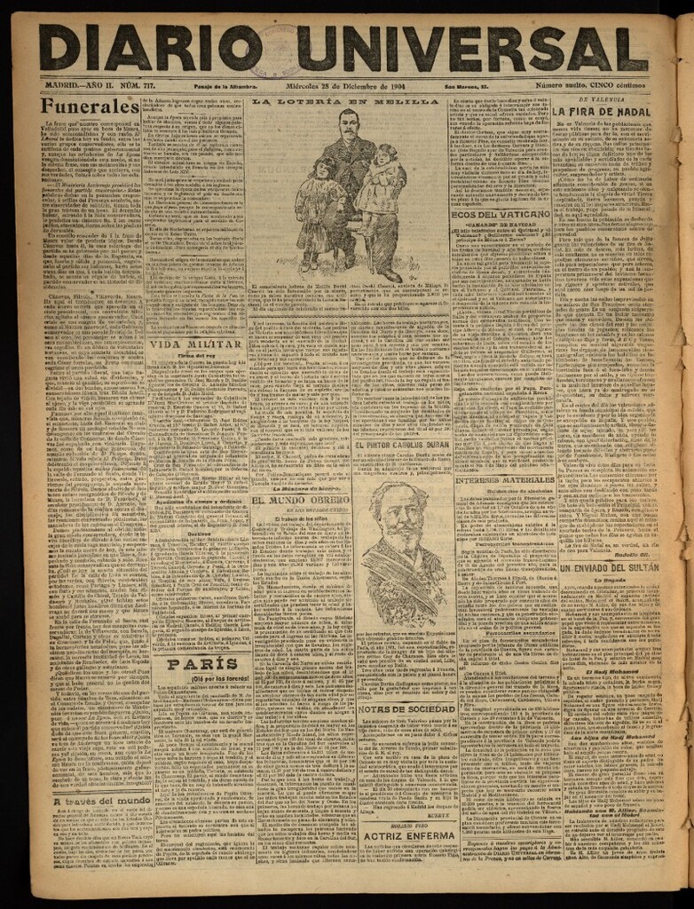 Miniatura de Diario Universal del 28 de diciembre de 1904, edición de noche