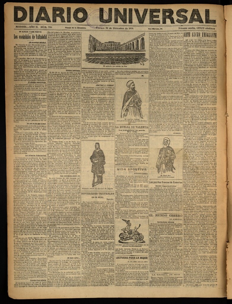 Miniatura de Diario Universal del 30 de diciembre de 1904, edición de noche