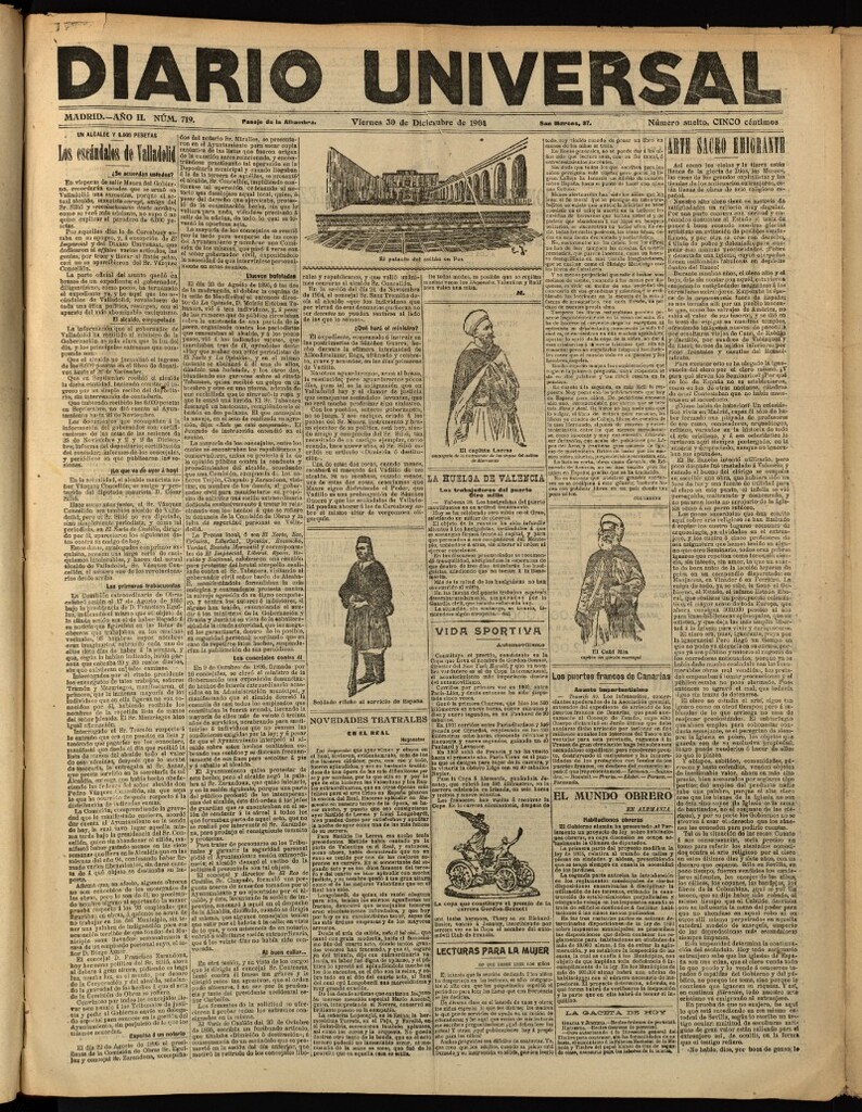 Miniatura de Diario Universal del 30 de diciembre de 1904, edición de tarde