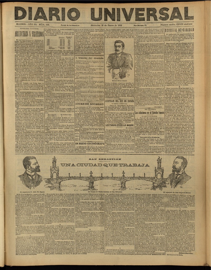 Miniatura de Diario Universal del 18 de enero de 1905, edición de tarde