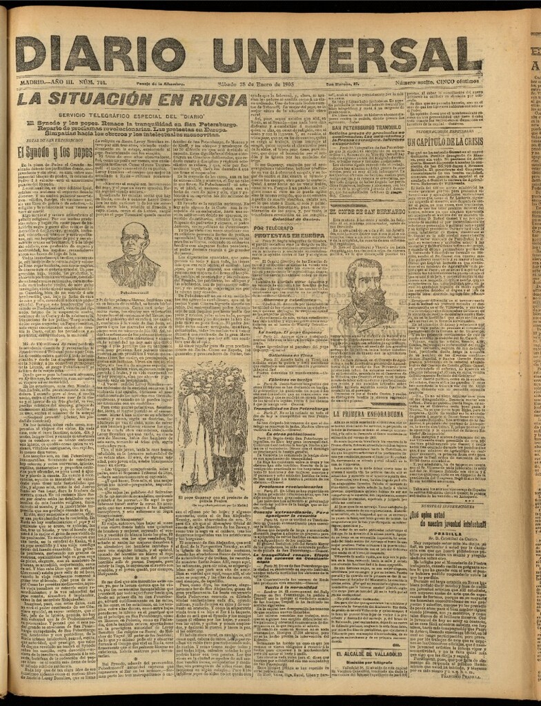 Miniatura de Diario Universal del 28 de enero de 1905, edición de noche