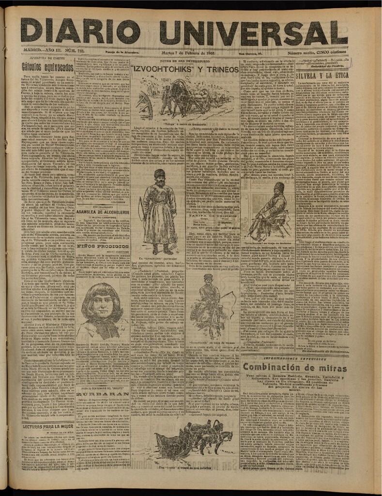 Miniatura de Diario Universal del 7 de febrero de 1905, edición de tarde