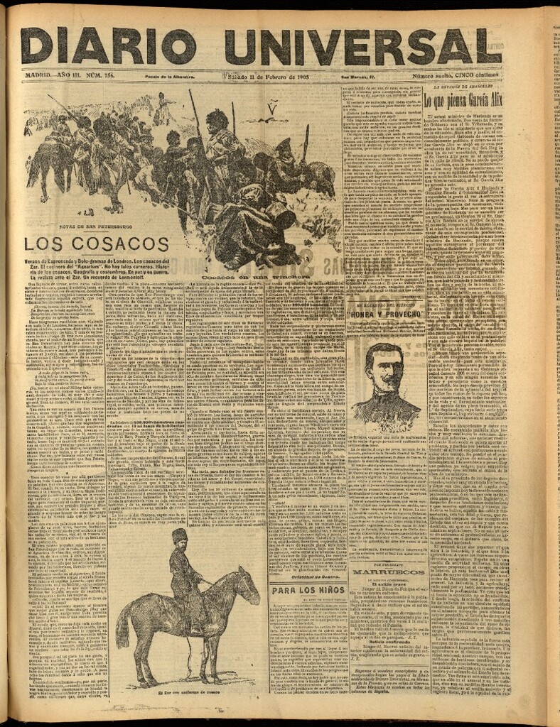 Miniatura de Diario Universal del 11 de febrero de 1905, edición de noche