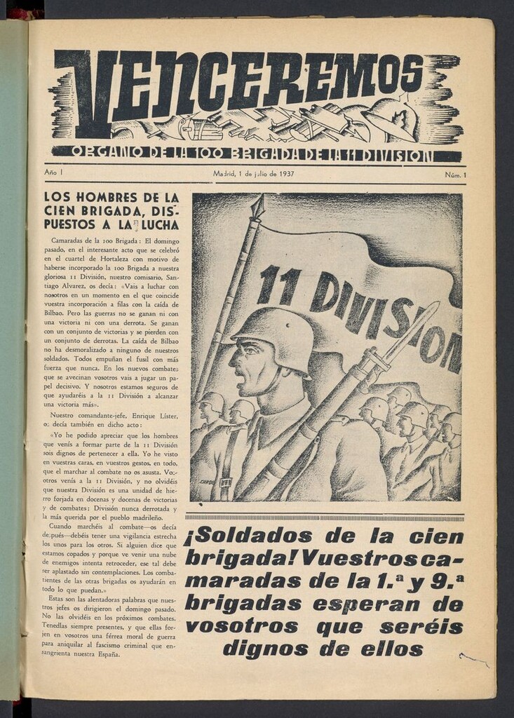 Miniatura de Venceremos: órgano de la 100 brigada de la 11 división (1937)