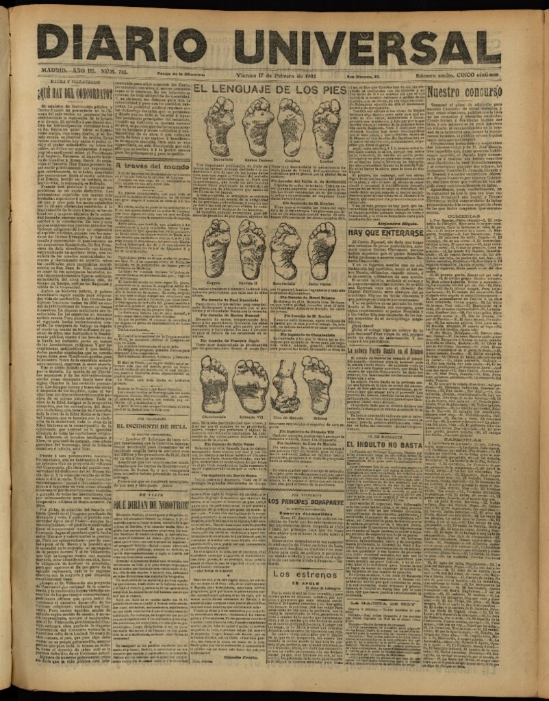 Miniatura de Diario Universal del 17 de febrero de 1905, edición de tarde