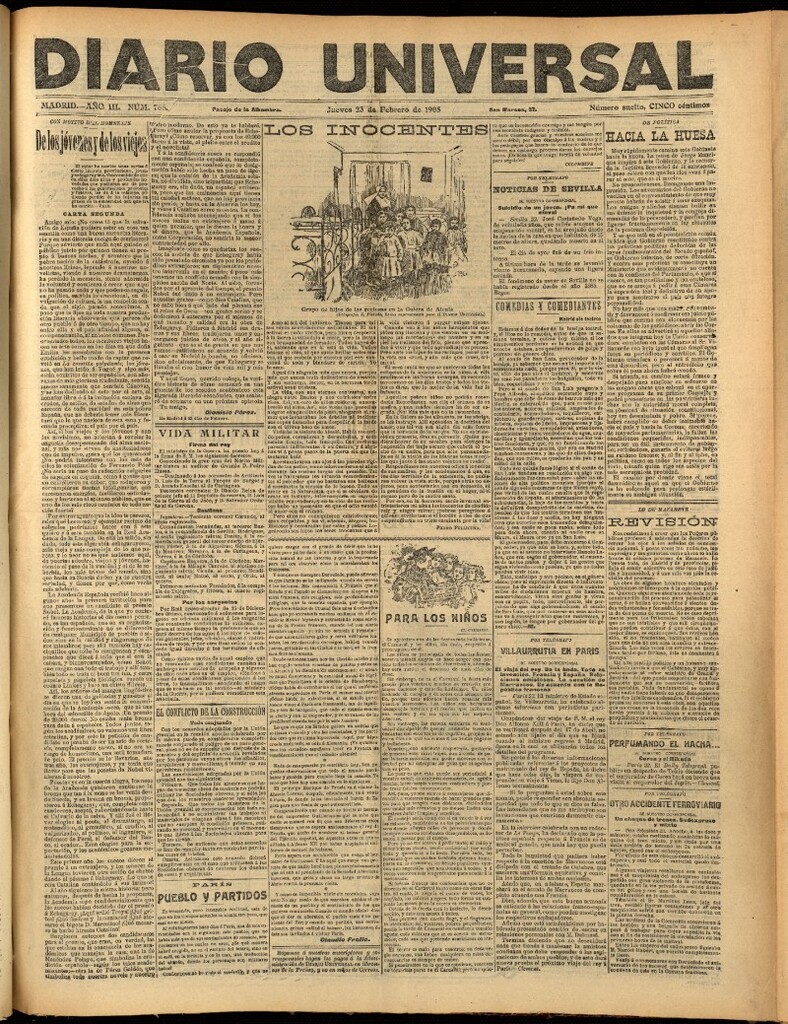 Miniatura de Diario Universal del 23 de febrero de 1905, edición de noche