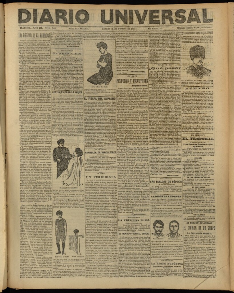 Miniatura de Diario Universal del 25 de febrero de 1905, edición de tarde