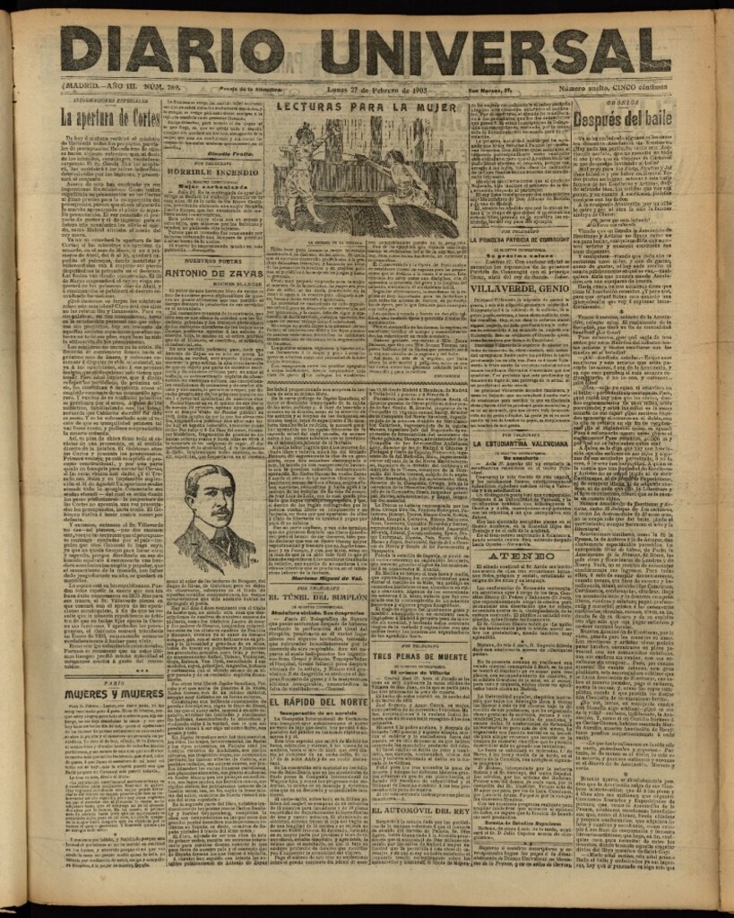 Miniatura de Diario Universal del 27 de febrero de 1905, edición de tarde