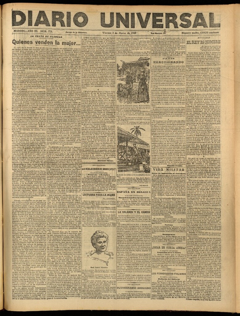 Miniatura de Diario Universal del 3 de marzo de 1905, edición de noche