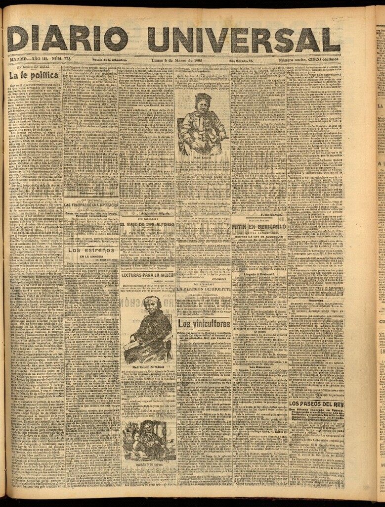 Miniatura de Diario Universal del 6 de marzo de 1905, edición de noche