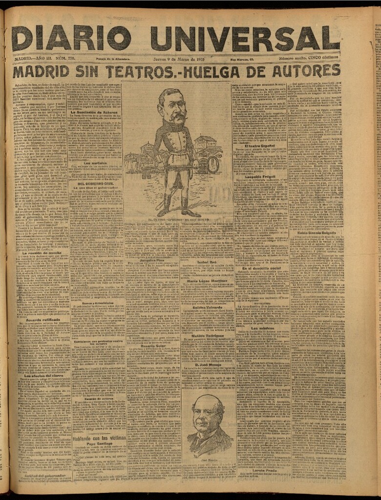 Miniatura de Diario Universal del 9 de marzo de 1905, edición de noche