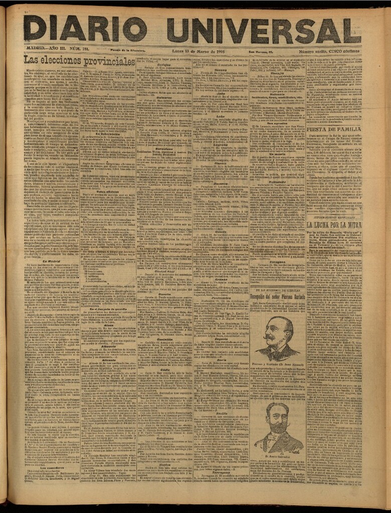 Miniatura de Diario Universal del 13 de marzo de 1905, edición de noche