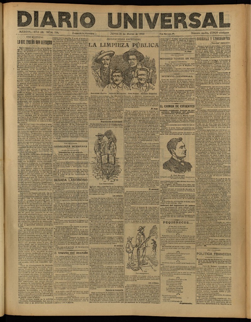Miniatura de Diario Universal del 16 de marzo de 1905, edición de tarde