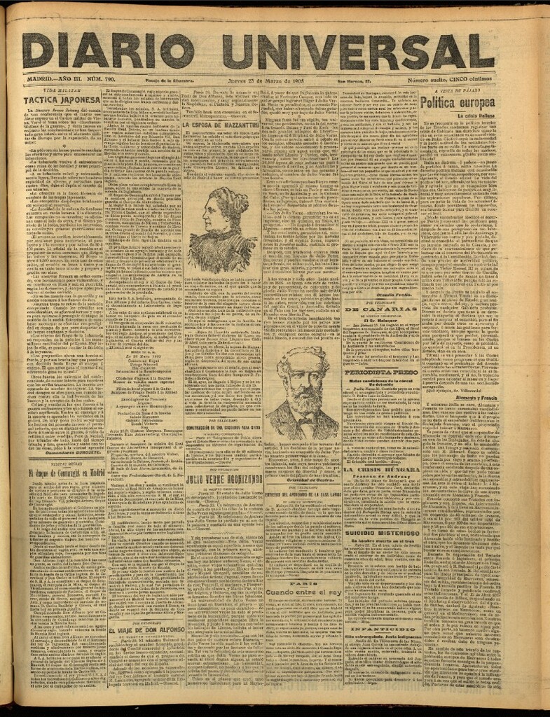 Miniatura de Diario Universal del 23 de marzo de 1905, edición de noche