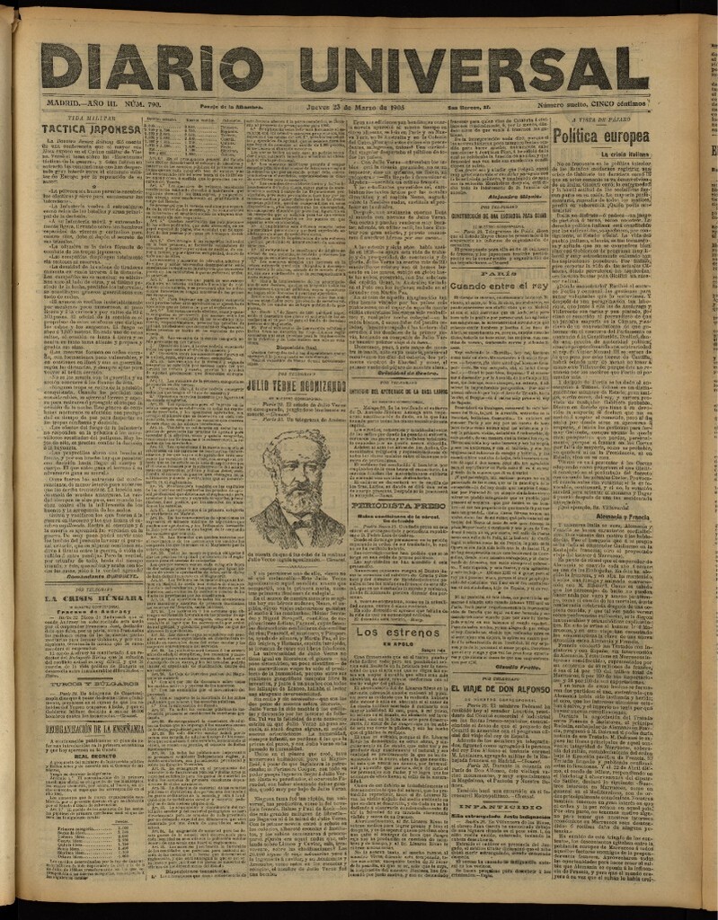 Miniatura de Diario Universal del 23 de marzo de 1905, edición de tarde