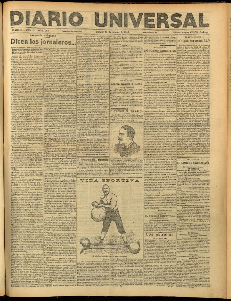 Miniatura de Diario Universal del 25 de marzo de 1905, edición de noche