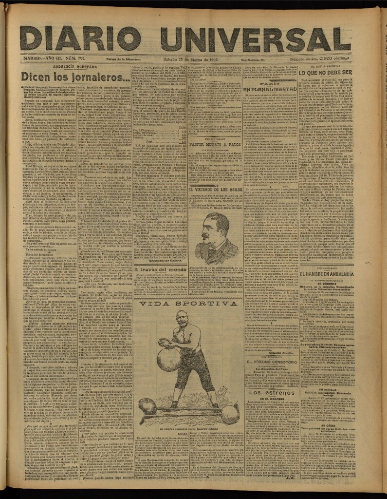 Miniatura de Diario Universal del 25 de marzo de 1905, edición de tarde