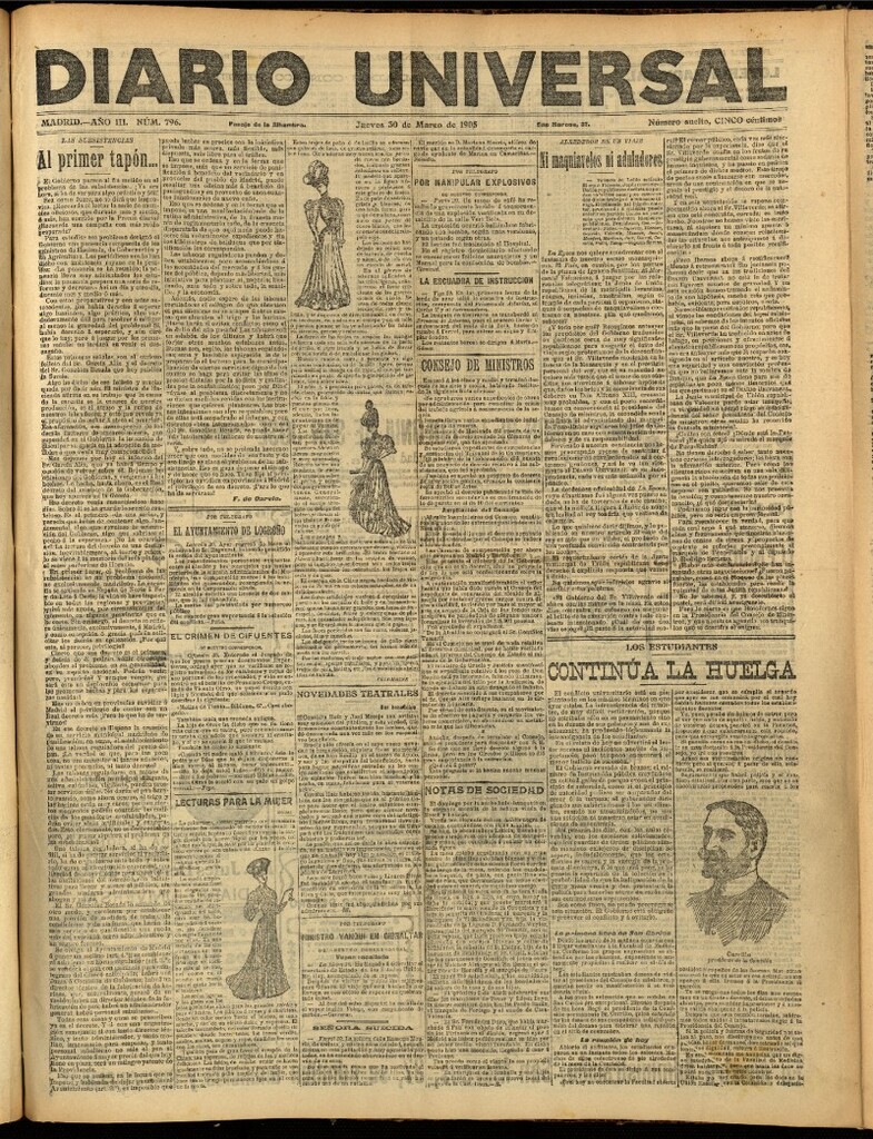 Miniatura de Diario Universal del 30 de marzo de 1905, edición de noche