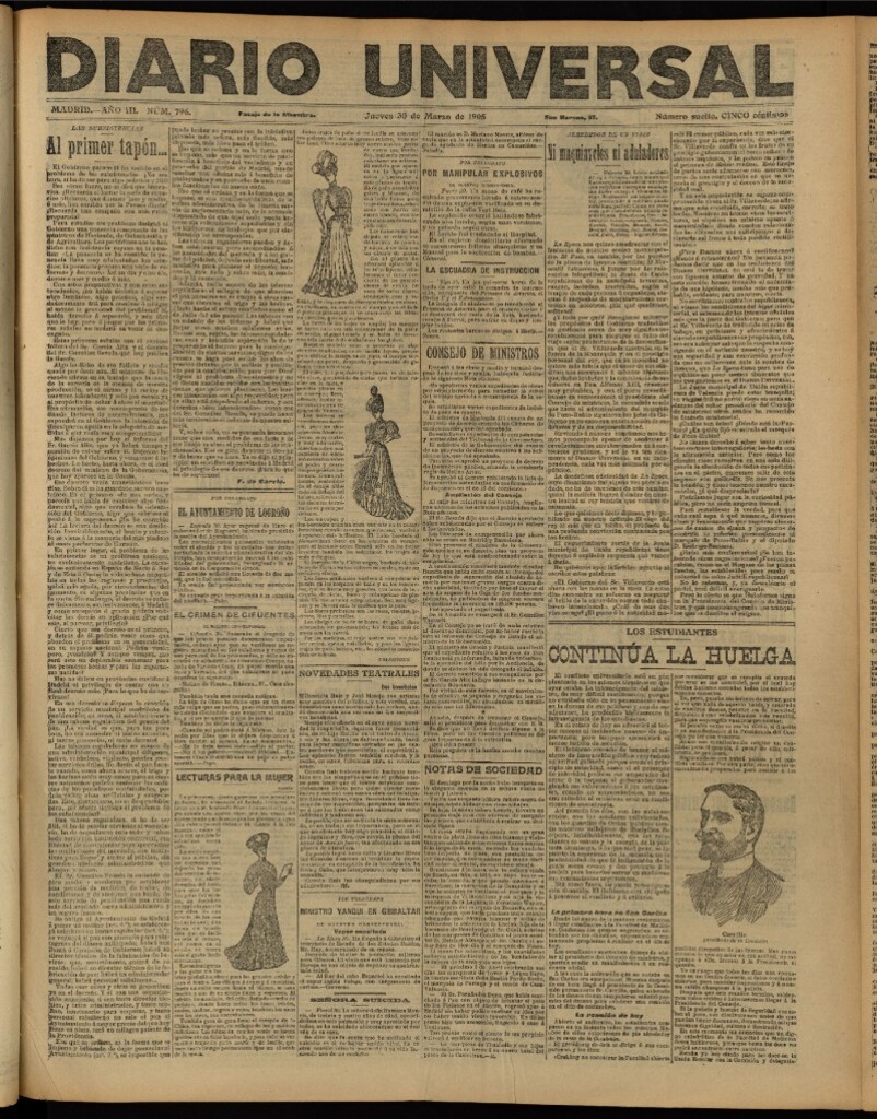 Miniatura de Diario Universal del 30 de marzo de 1905, edición de tarde