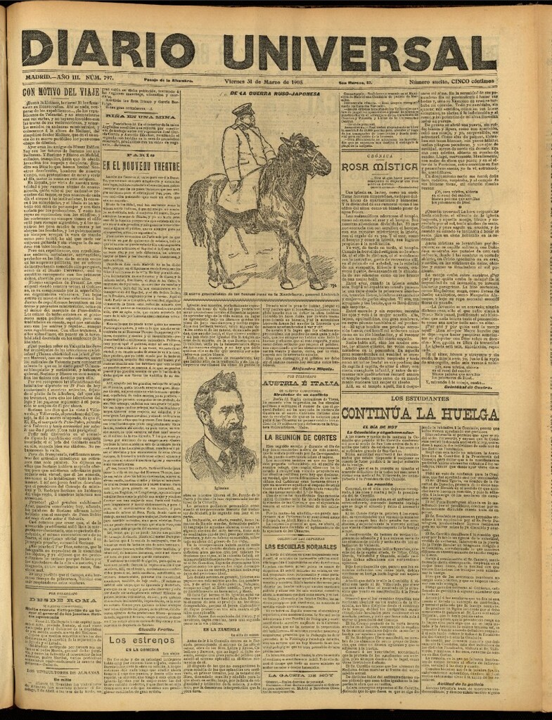 Miniatura de Diario Universal del 31 de marzo de 1905, edición de noche