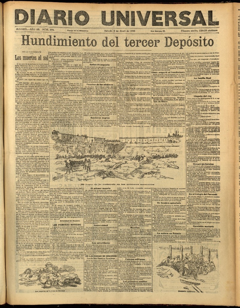 Miniatura de Diario Universal del 8 de abril de 1905, edición de noche
