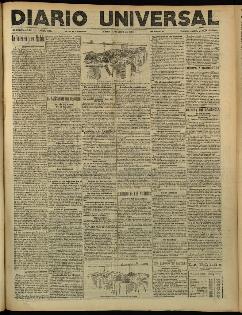 Miniatura de Diario Universal del 11 de abril de 1905, edición de tarde