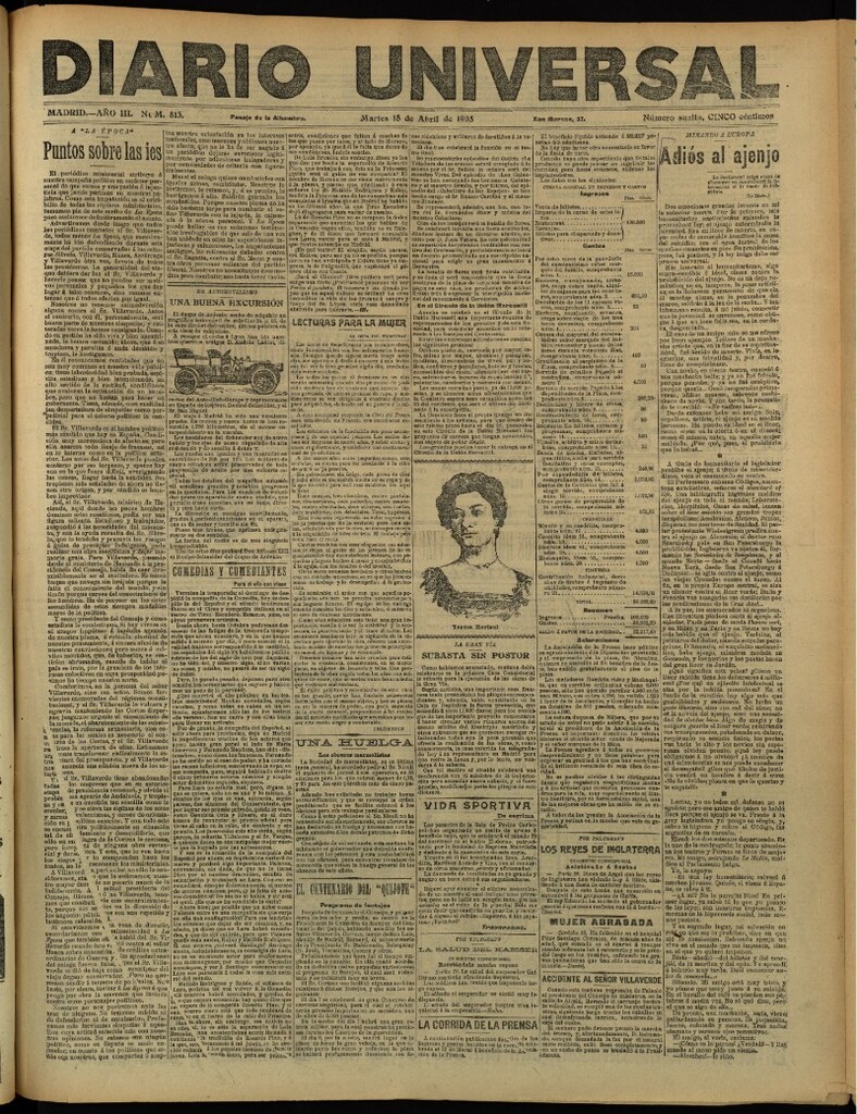 Miniatura de Diario Universal del 18 de abril de 1905, edición de tarde