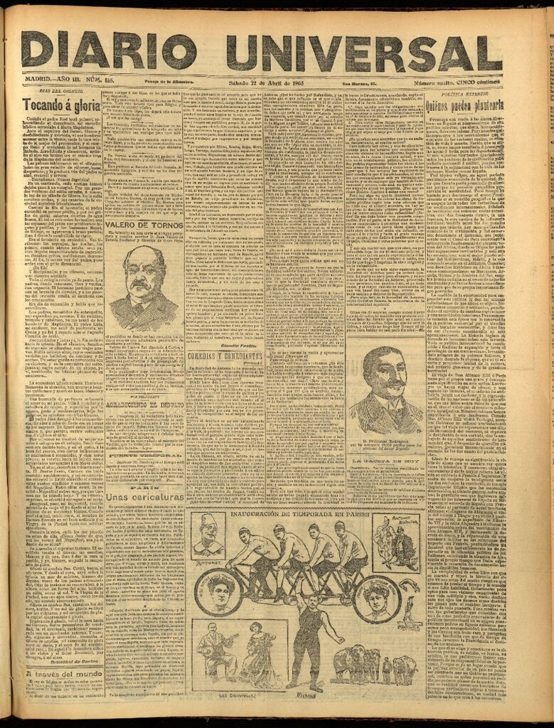 Miniatura de Diario Universal del 22 de abril de 1905, edición de noche