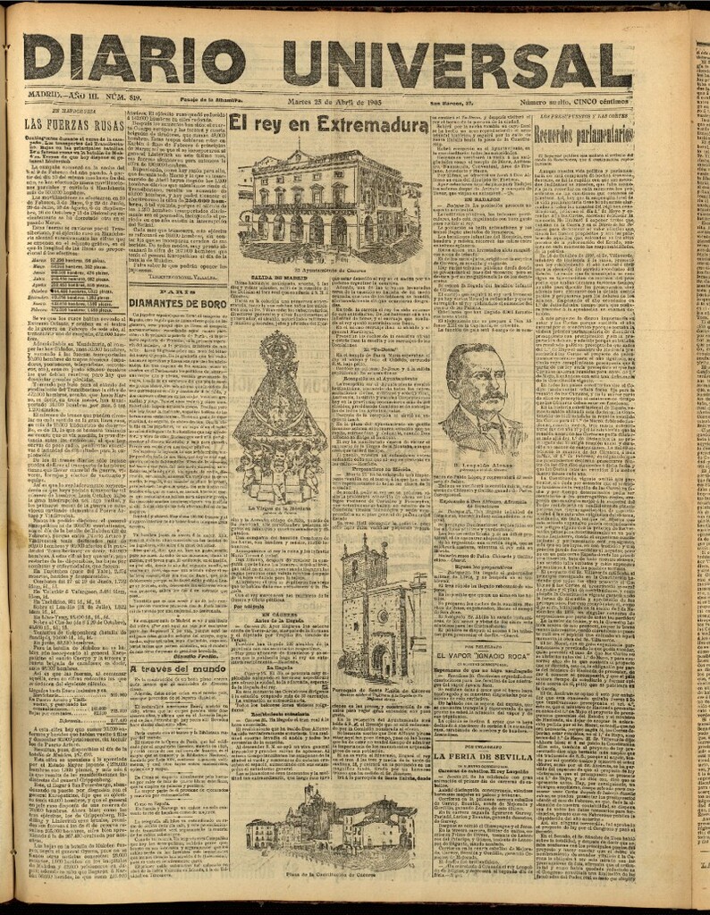 Miniatura de Diario Universal del 25 de abril de 1905, edición de noche