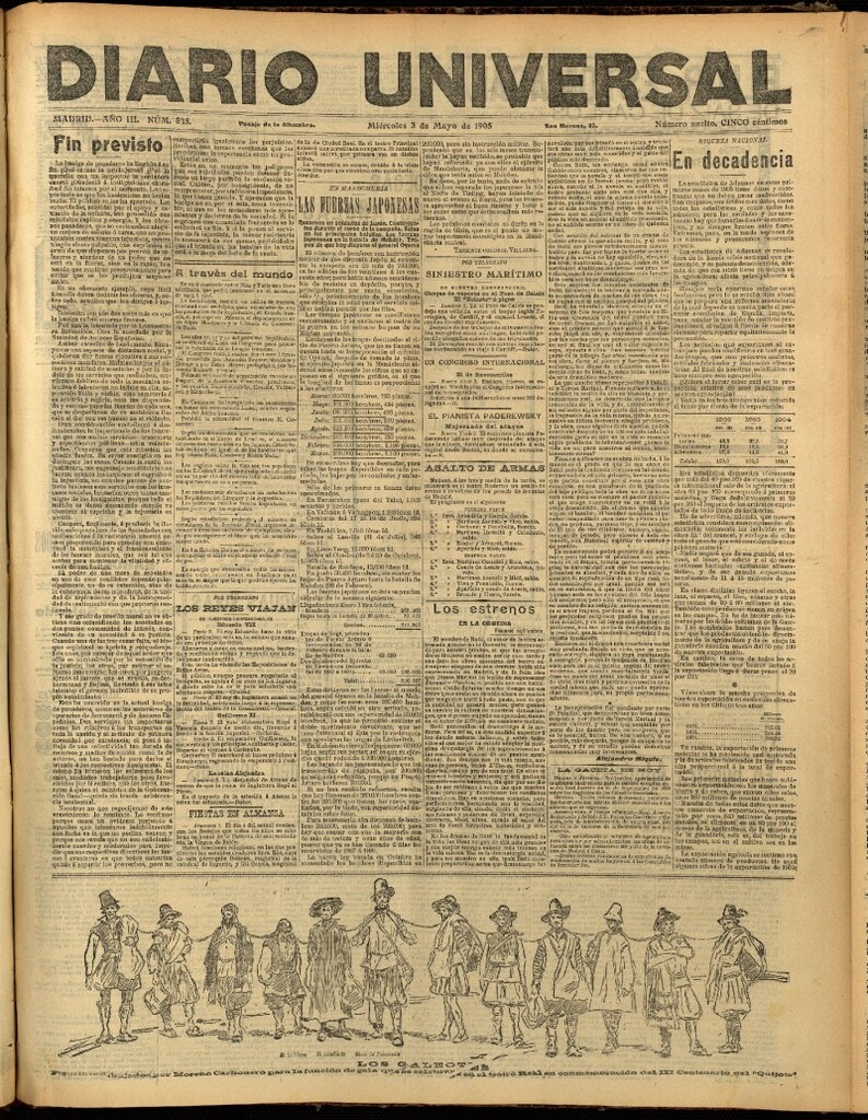 Miniatura de Diario Universal del 3 de mayo de 1905, edición de noche